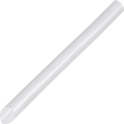 Bâton blanc en plastique, lisse et allongé, probablement utilisé comme poignée ou outil.
