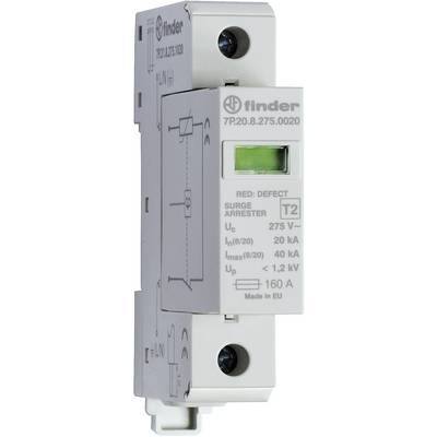 Parafoudre de type 2 de Finder, modèle 7P.20, tension nominale 275 V, courant maximal 20 kA, pour la protection des installations électriques.