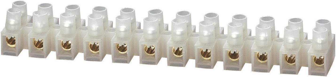Bornier domino TRU COMPONENTS 610828 flexible: 2.5-6 mm² rigide: 2.5-6 mm² Nombre de pôles: 12 blanc 1 pc(s)