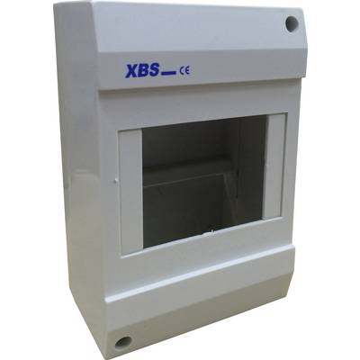 Boîtier en plastique avec ouverture rectangulaire et inscription 'XBS CE' en bleu. Utilisé pour les installations électriques.