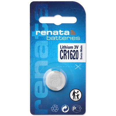 Pile bouton CR 1620 lithium Renata 68 mAh 3 V 1 pc(s)