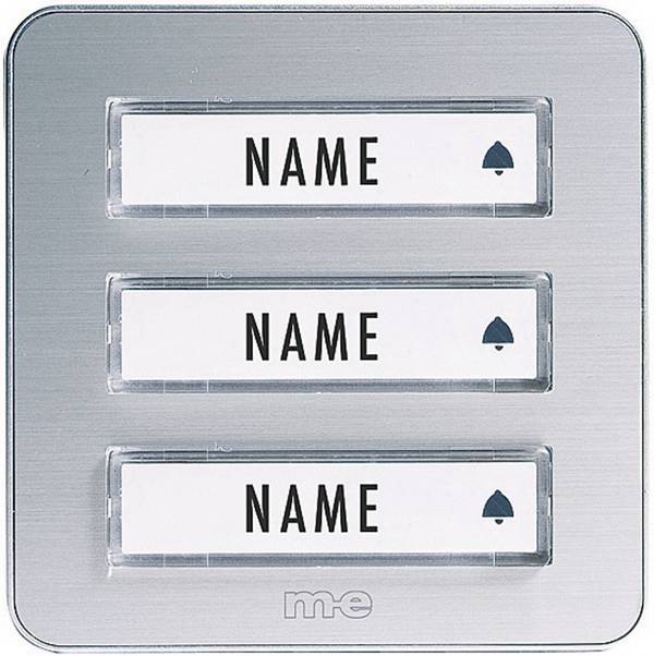 Plaque de sonnette x3 m-e modern-electronics KTA-3 A/S argent 12 V/1 A