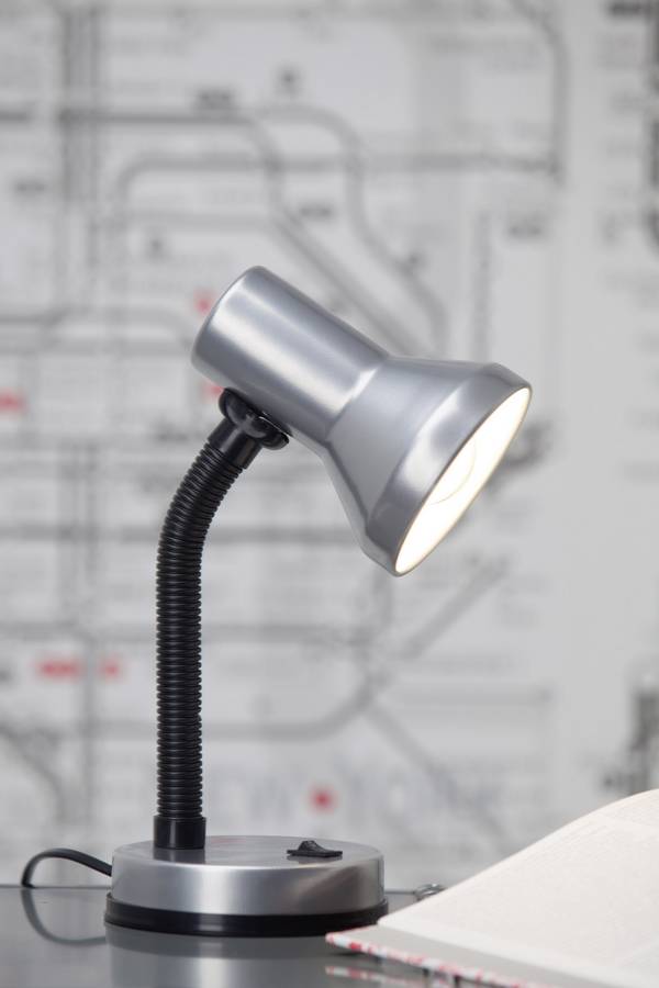 Lampe de table Brilliant Junior 40 W bras pivotant titane