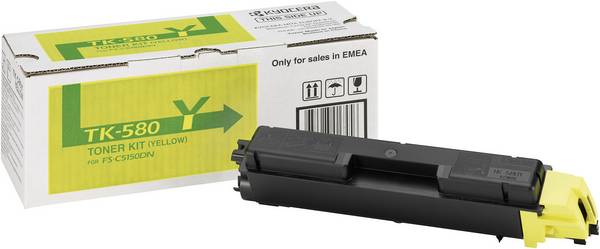 Kyocera Cassette de toner TK-580Y 1T02KTANL0 d'origine jaune 2800 pages