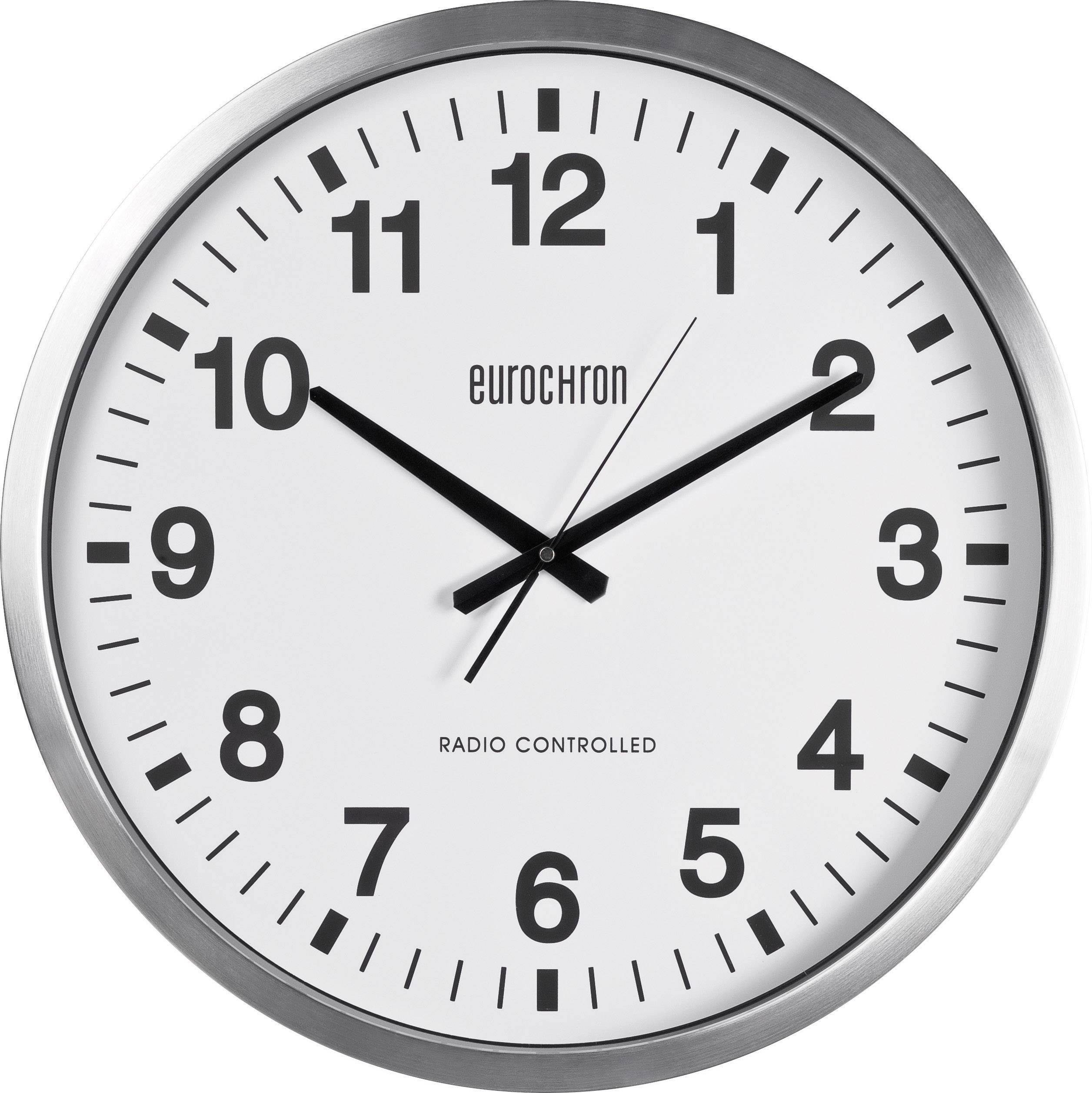 Horloge murale Eurochron EFWU 9000 radiopiloté(e) 50.7 cm x 63 mm argent