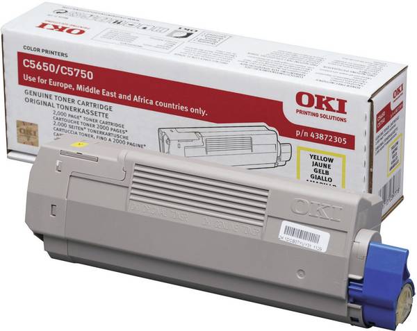 OKI C5650, C5750 cartouche de toner jaune capacité standard 2.000 pages pack de 1