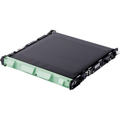 Un appareil rectangulaire noir avec des bords verts, probablement un composant électronique ou un toner pour imprimante.