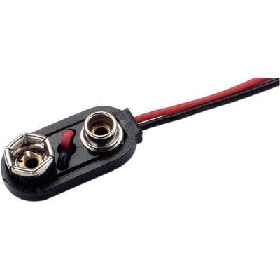 Câble de batterie noir et rouge avec adaptateur de borne de 9 volts pour connecter des appareils à une borne de batterie de 9 volts.