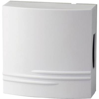 Un objet en plastique blanc, carré, avec des bords arrondis et une légère structure ondulée sur le bord inférieur.