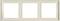 Un cadre de fenêtre rectangulaire en trois parties, de couleur beige, à répartition symétrique, adapté pour l'intérieur ou l'extérieur.