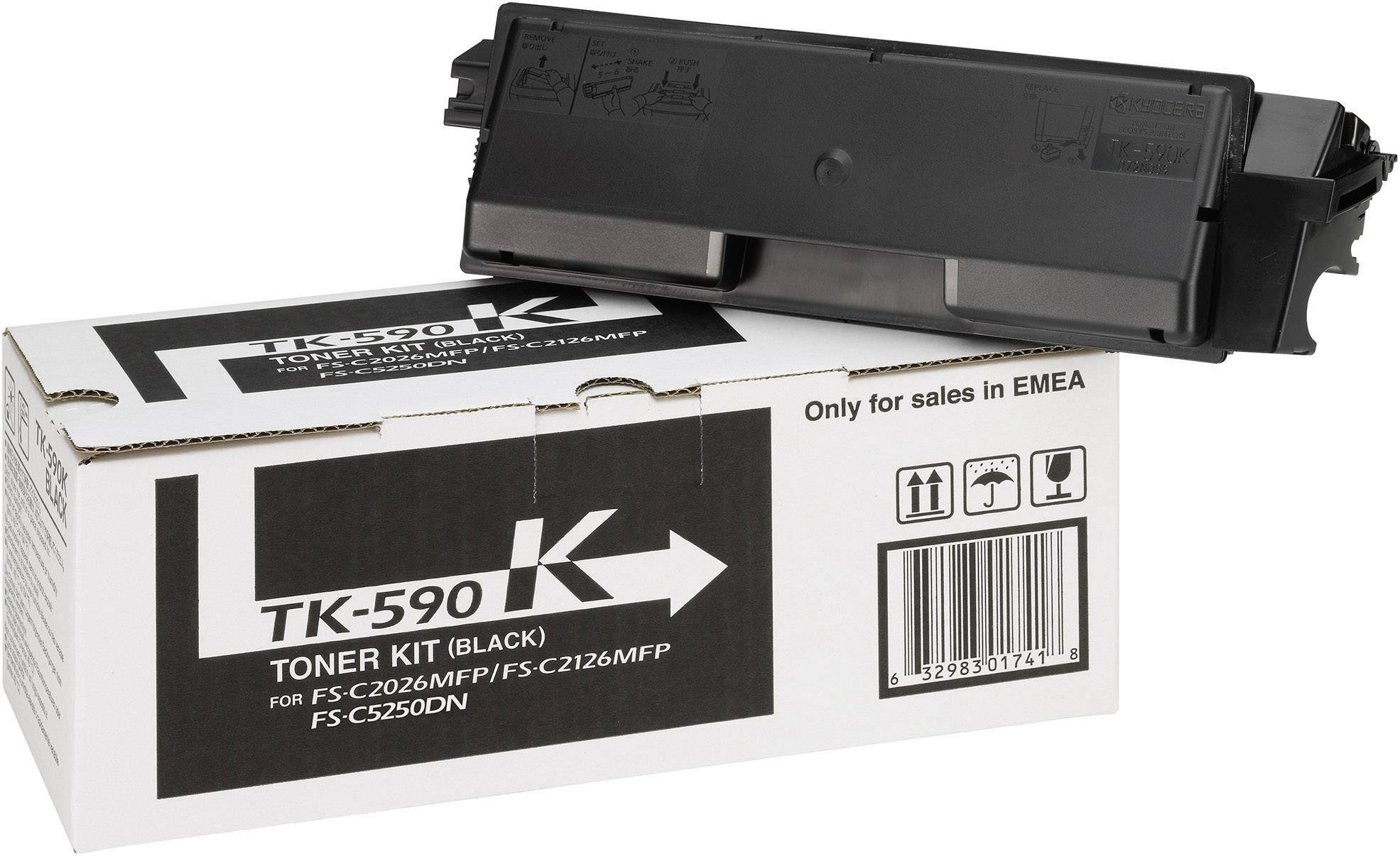 Kyocera Cassette de toner TK-590K 1T02KV0NL0 d'origine noir 7000 pages-0