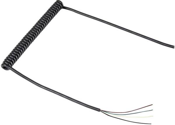 Câble spiralé TRU COMPONENTS 1570978 188 mm / 500 mm 4 x 0.12 mm² noir 1 pc(s)