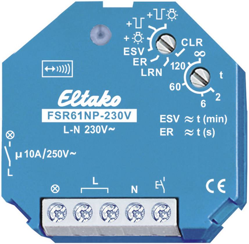 FSR61NP-230V Eltako sans fil Actionneur de commutation interrupteur à impulsion 1 canal encastré Puissance de coupure (m