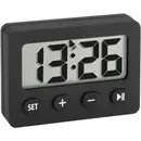TFA Dostmann 60-2014-01 à quartz Réveil noir Heures de réveil 1