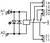 Circuit électrique : Des diodes, des résistances et des interrupteurs sont connectés. Bornes numérotées A1+, A2-, 11, 12, 14, 21, 22, 24.