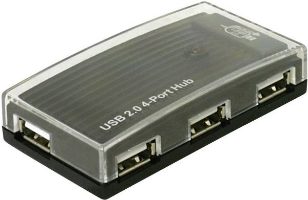 Hub USB Delock 4 ports avec adaptateur d'alimentation noir