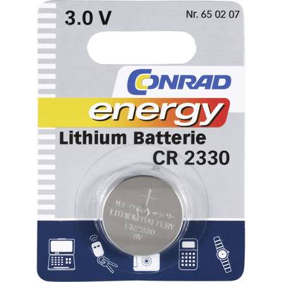 Pile bouton CR 2330 lithium Conrad energy 260 mAh 3 V 1 pc(s)