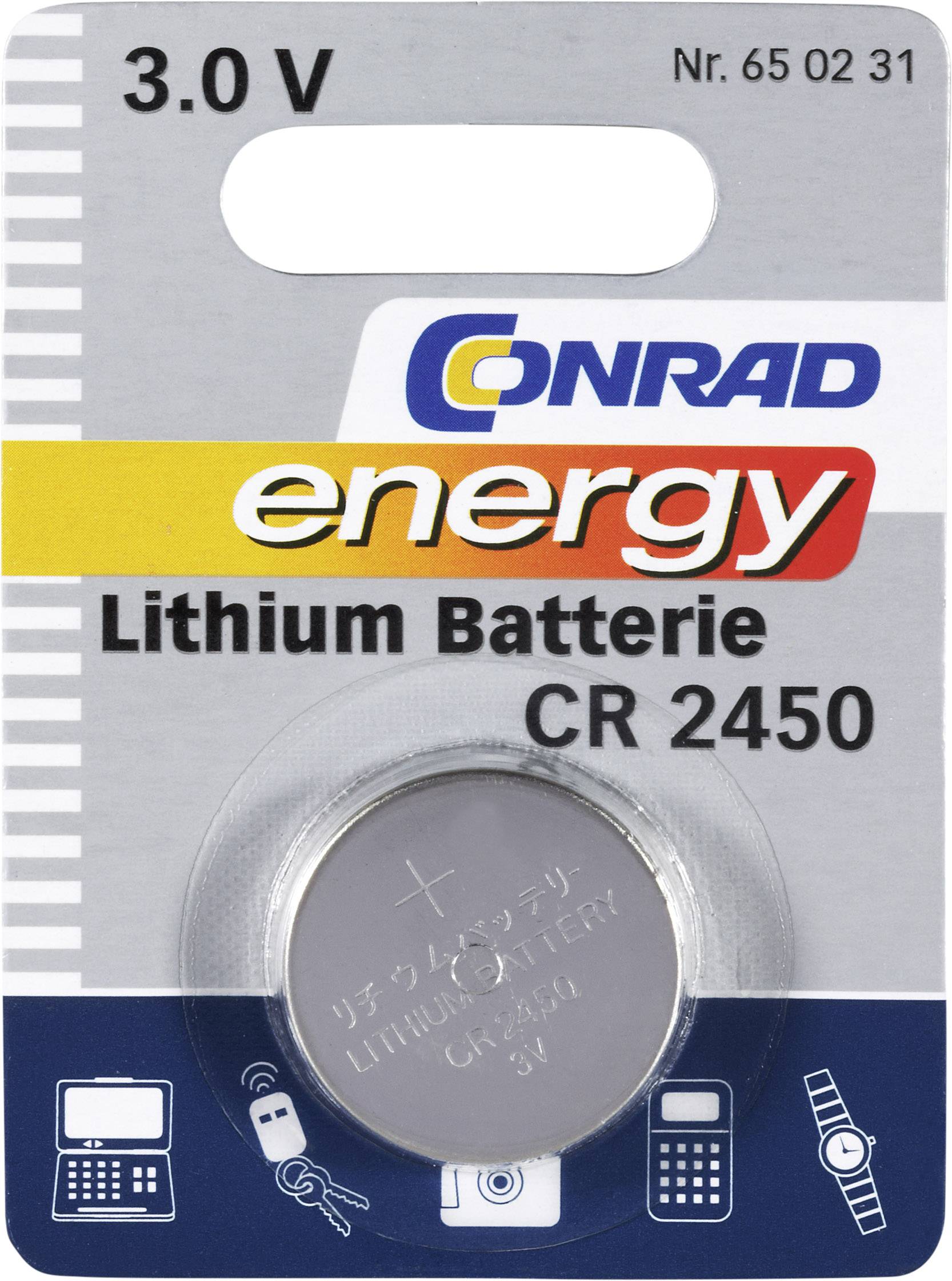 Pile bouton CR 2450 lithium GP Batteries 600 mAh 3 V 1 pc(s) - Conrad  Electronic France