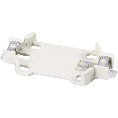 Support de fusible blanc avec des éléments métalliques aux deux extrémités. Adapté pour les fusibles électriques montables.