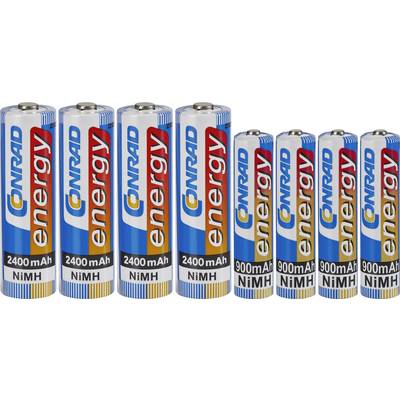 Jeu de piles rechargeables LR03, LR6;Conrad energy 8 pc(s) 