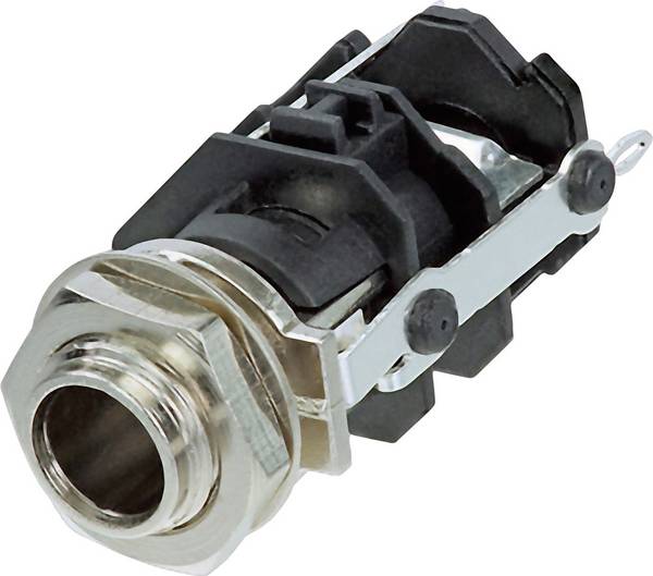 Jack 6.35 mm embase femelle, verticale Rean AV RJ3VM Nombre de pôles: 3 stéréo noir 1 pc(s)