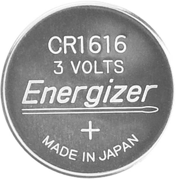 Pile de marque Energizer, modèle CR1616, 3 volts, fabriquée au Japon.