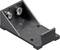 Support en plastique noir avec deux points de fixation pour vis, design coudé et base plate. Adapté pour des applications de montage.