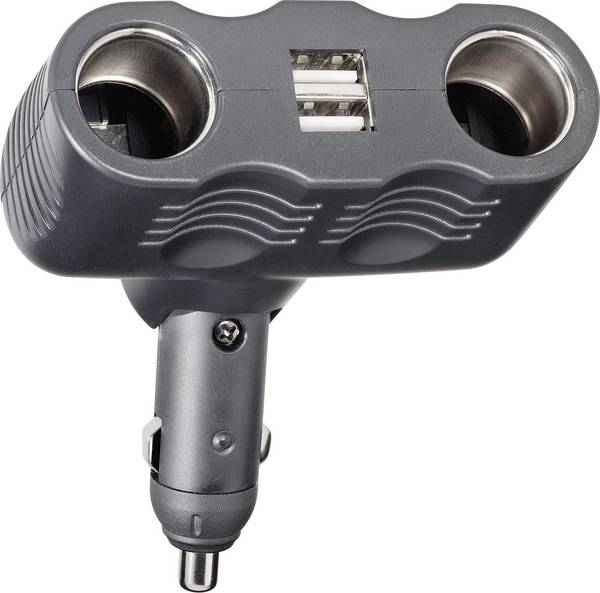 Basetech A13-123  x2 Répartiteur pour allume-cigare  Nombre de prises allume-cigares 2 x Interfaces : USB 2 x Charge de courant max 10 A