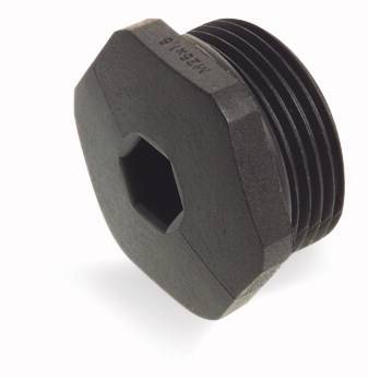 Adaptateur cylindrique noir en métal avec filetage, vraisemblablement un réducteur, sur fond blanc.