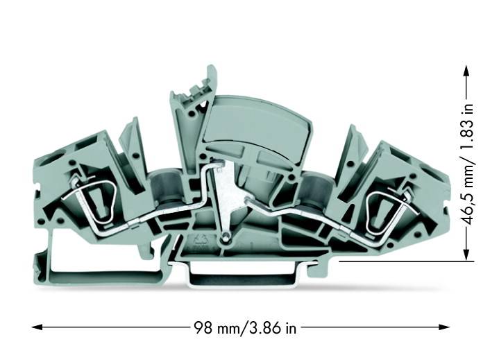 Borne de passage WAGO 282-841/049-000 8 mm ressort de traction Affectation: L gris 20 pc(s)
