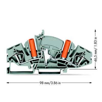 Borne de passage WAGO 282-841 8 mm ressort de traction Affectation: L gris 20 pc(s)
