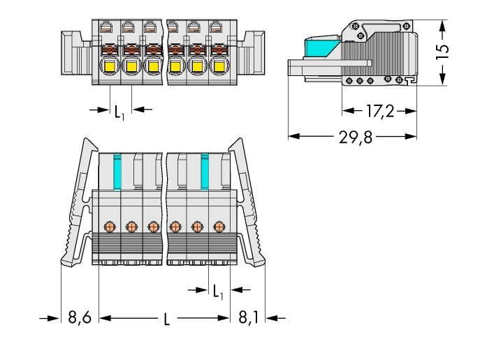 Boîtier femelle pour câble série 2721 WAGO 2721-105/037-000/134-000 Nbr total de pôles 5 Pas: 5 mm 50 pc(s)