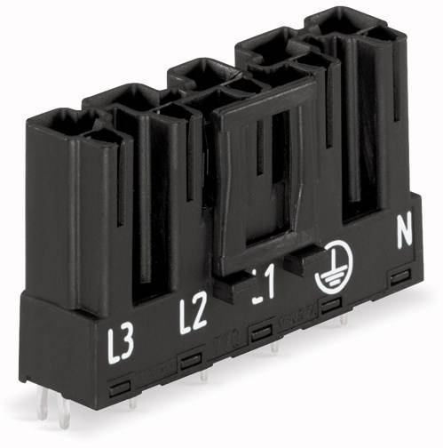 Connecteur électrique noir avec les inscriptions 'L3', 'L2', '1' et 'N'. Adapté pour le raccordement de câbles.