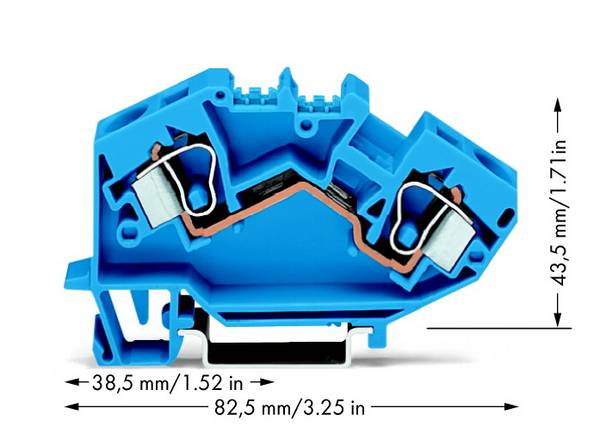 Borne de passage WAGO 784-604 10 mm ressort de traction Affectation: N bleu 25 pc(s)