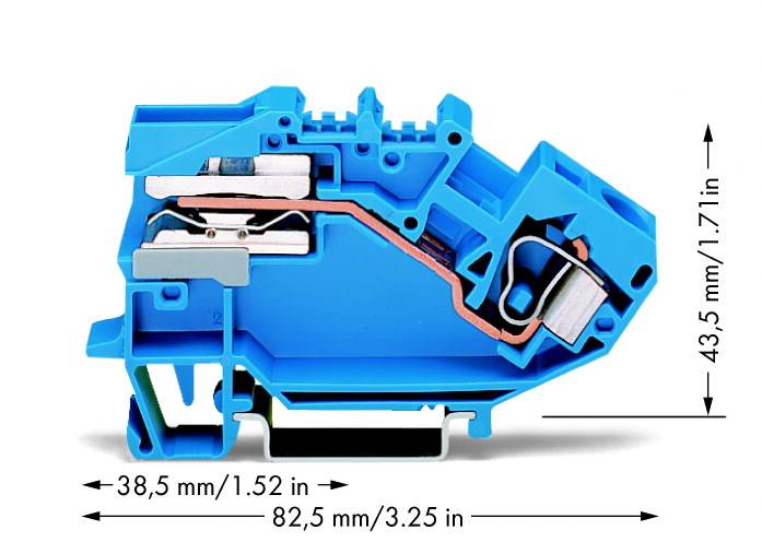 Bloc de jonction sectionnable WAGO 784-613 10 mm ressort de traction Affectation: N bleu 25 pc(s)