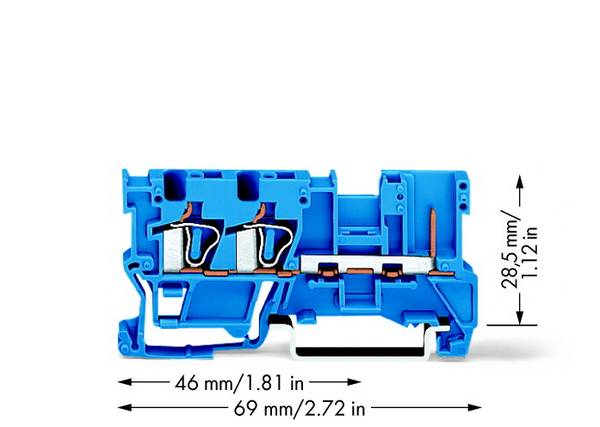 Borne de base WAGO 769-251/000-006 5 mm ressort de traction Affectation: N bleu 50 pc(s)