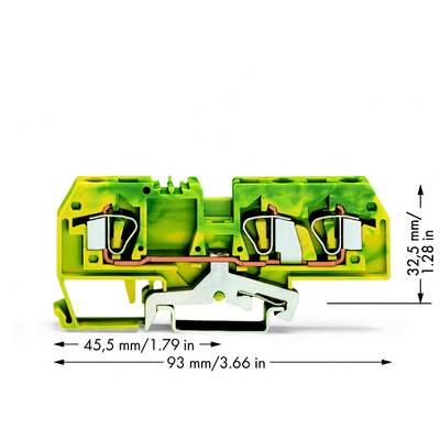 Borne pour conducteur de protection WAGO 282-687/999-950 8 mm ressort de traction Affectation: terre vert, jaune 25 pc(s