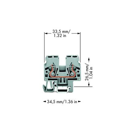 Borne de passage WAGO 870-911 5 mm ressort de traction Affectation: L gris 100 pc(s)