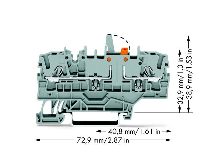 Bloc de jonction sectionnable WAGO 2002-1971/401-000 5.20 mm ressort de traction Affectation: L gris 50 pc(s)
