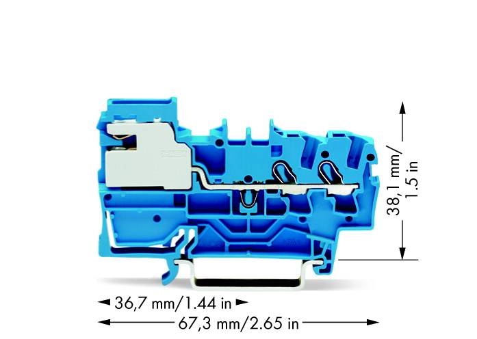 Bloc de jonction sectionnable WAGO 2002-7214 5.20 mm ressort de traction Affectation: N bleu 50 pc(s)