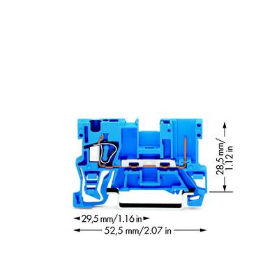 Borne de base WAGO 769-176/000-006 5 mm ressort de traction Affectation: N bleu 100 pc(s)