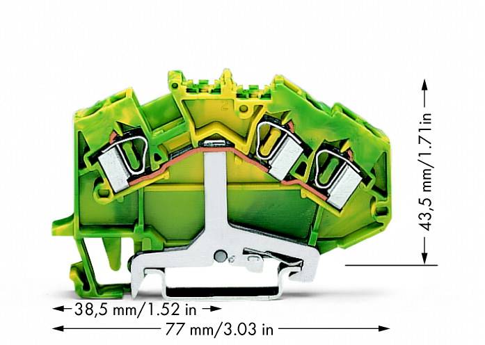 Borne pour conducteur de protection WAGO 781-637 6 mm ressort de traction Affectation: terre vert, jaune 50 pc(s)