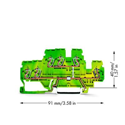 Bloc de jonction à 2 étages pour conducteur de protection WAGO 870-537 5 mm ressort de traction Affectation: terre vert,