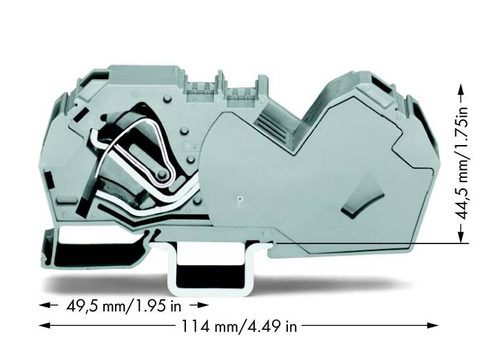 Borne de passage WAGO 785-601 16 mm ressort de traction Affectation: L gris 15 pc(s)