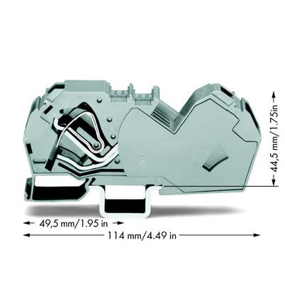 Borne de passage WAGO 785-601 16 mm ressort de traction Affectation: L gris 15 pc(s)