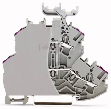 Bloc de jonction traversant à 2 étages WAGO 2002-2208/099-000 6.20 mm ressort de traction Affectation: L gris 50 pc(s)