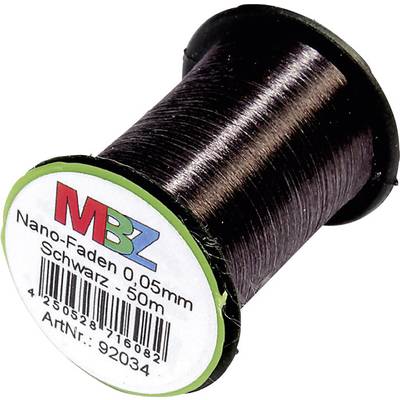Fil à coudre noir sur bobine, étiqueté 'Nano-Fil 0,05mm, Noir - 50m'.