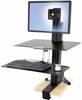 Support de table pour écran Ergotron 33-351-200 25,4 cm (10") - 76,2 cm (30") réglable en hauteur, tablette pour clavier, inclinable, rotatif noir