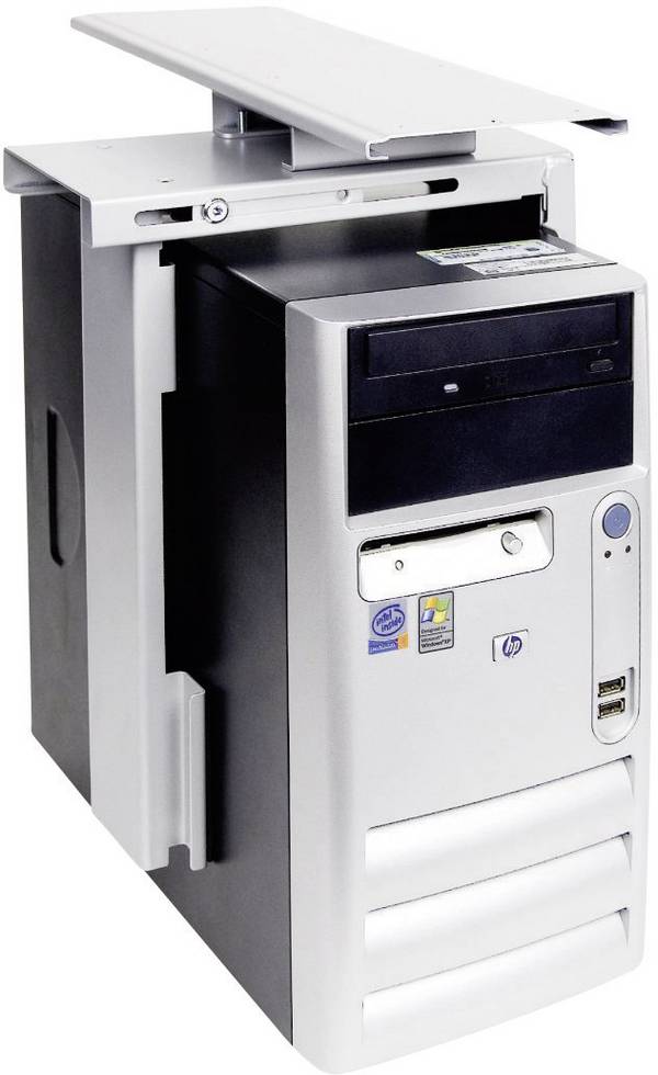 Dataflex Support pour PC sous la table Top Grip CPU Halter 322 32.322 argent Poids max. admissible=20 kg