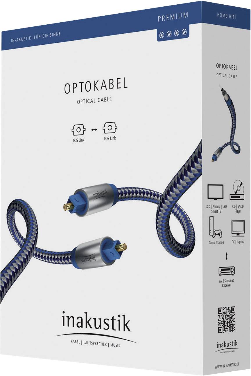 Câble de raccordement Inakustik 0041201 [1x Toslink mâle (ODT) - 1x Toslink mâle (ODT)] 1.00 m bleu, argent-4